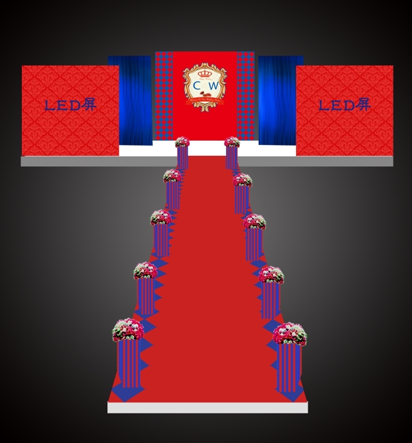 婚禮效果圖紅藍(lán)