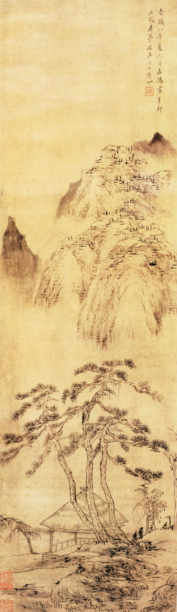 幽亭老樹圖裝飾畫