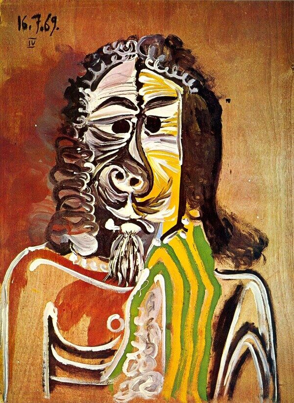 1969Hommebarbu西班牙画家巴勃罗毕加索抽象油画人物人体油画装饰画