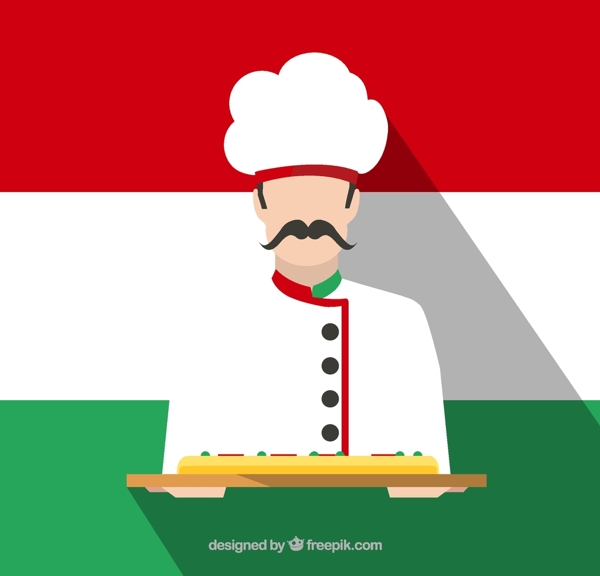 意大利厨师矢量图片