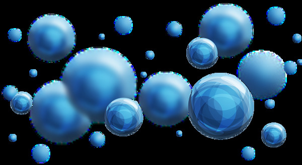 悬浮的蓝色球体透明素材