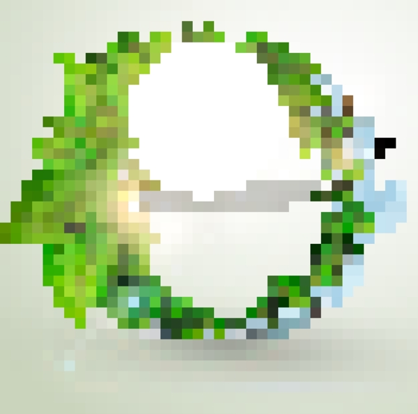 水花绿叶圆环