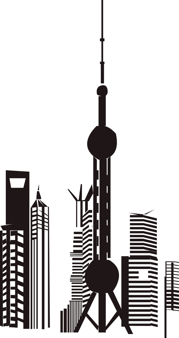 城市标志东方明珠上海简约建筑