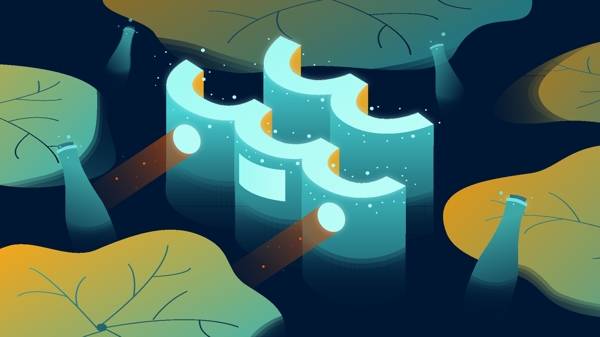 2.5D之十二星座的水瓶座矢量插畫