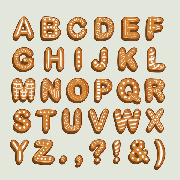 饼干字母图片