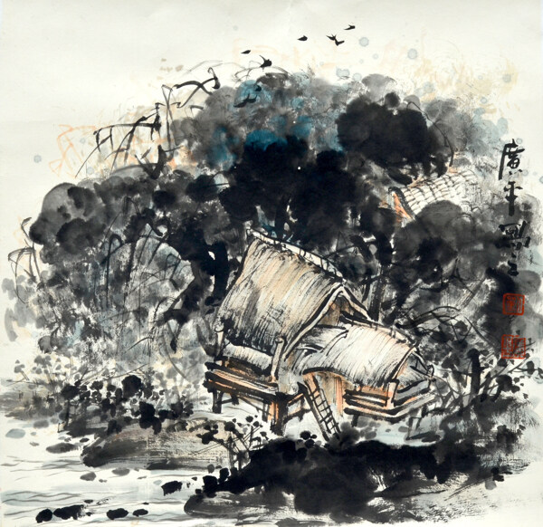 水鄉(xiāng)木屋圖片