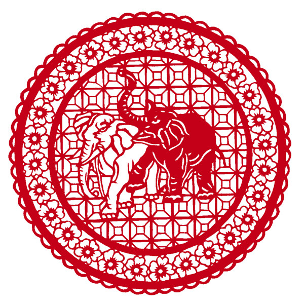 圓形窗花剪紙民間美術(shù)0081