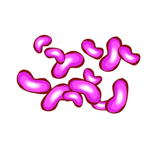 粉色的小型杆菌插画