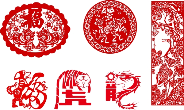 剪紙新年素材