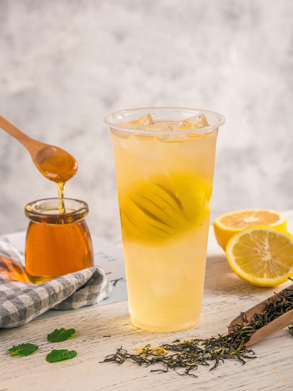檸檬蜂蜜薄荷綠茶果汁夏季清涼飲品