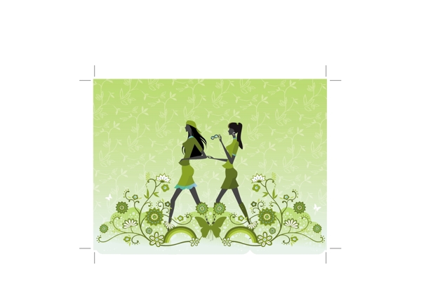 女孩友誼矢量素材