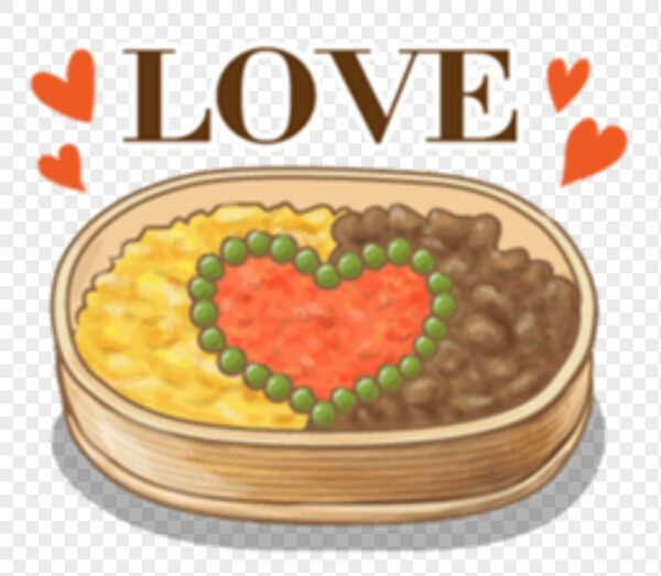 精心擺放的心形圖案食物便當(dāng)盒