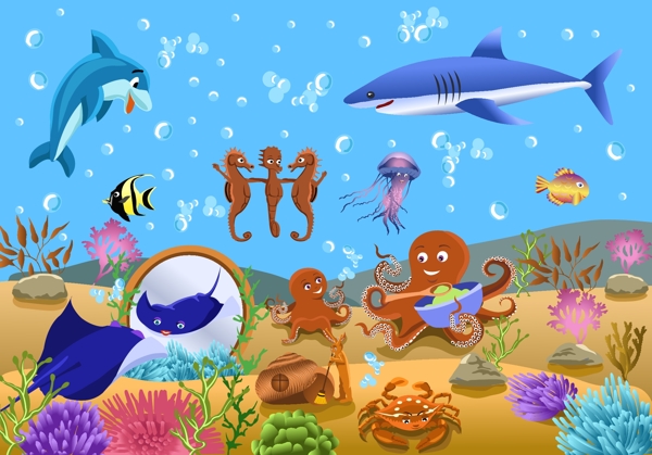 海底世界卡通背景