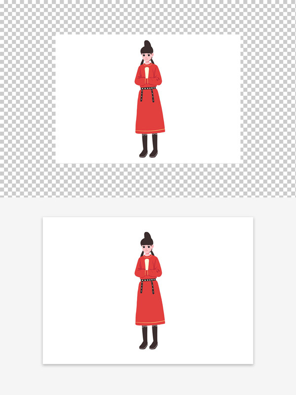 古代女士官形象圖案