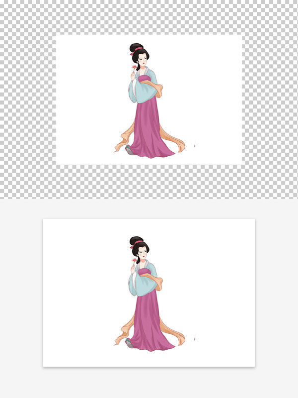 古代美婦人形象圖案