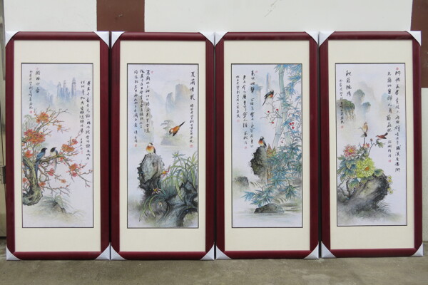 梅蘭竹菊砂石畫(huà)圖片
