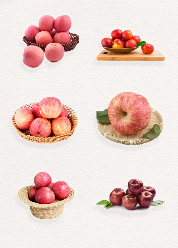 产品实物果肉饱满红苹果素材设计