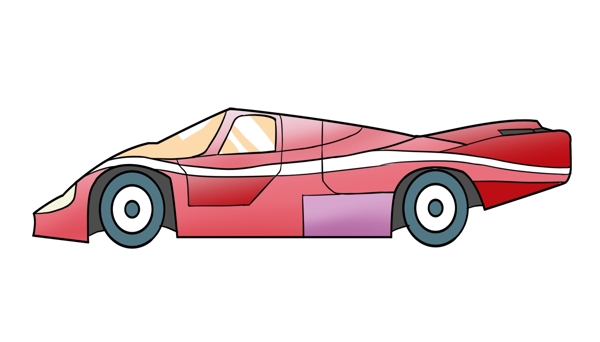粉红汽车装饰插画