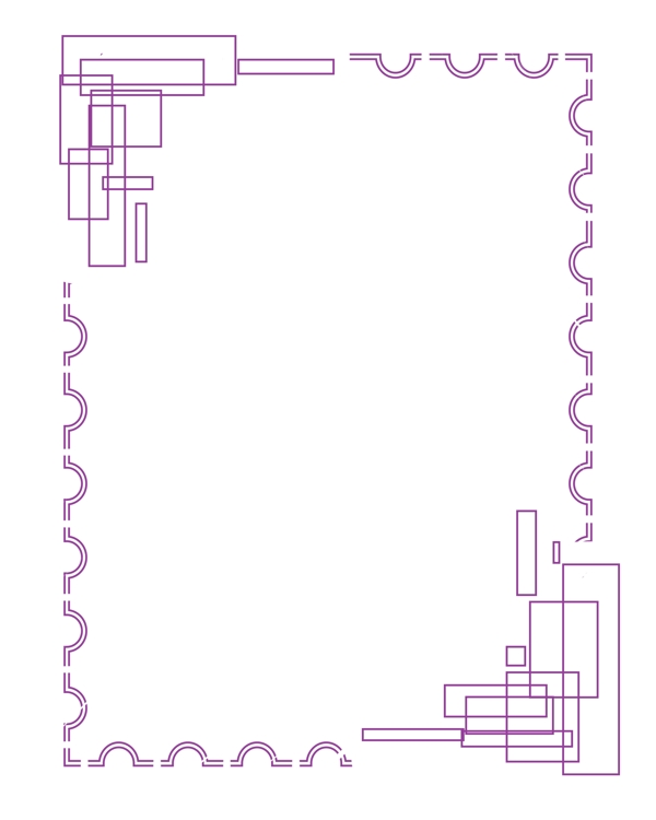 长形紫色边框插图