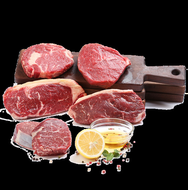 橄欖油檸檬片高品質(zhì)新鮮生牛肉拼盤