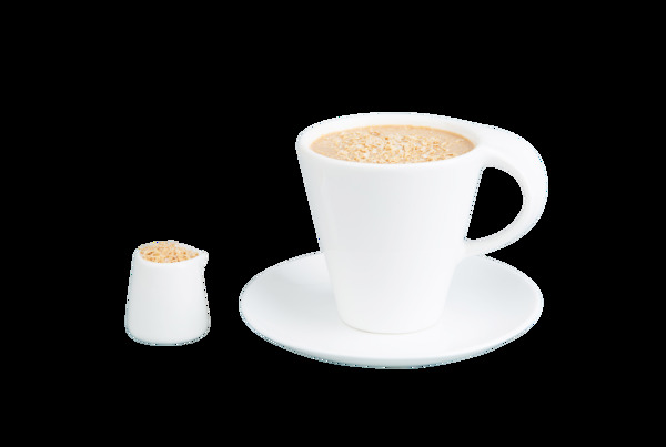 白色陶瓷杯絲滑健康的手作奶茶