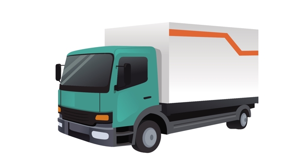 矢量卡通貨車EPS