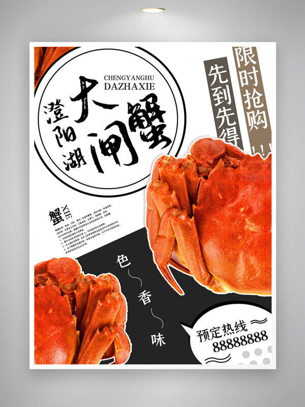 先到先得限時搶購陽澄湖大閘蟹美食海報