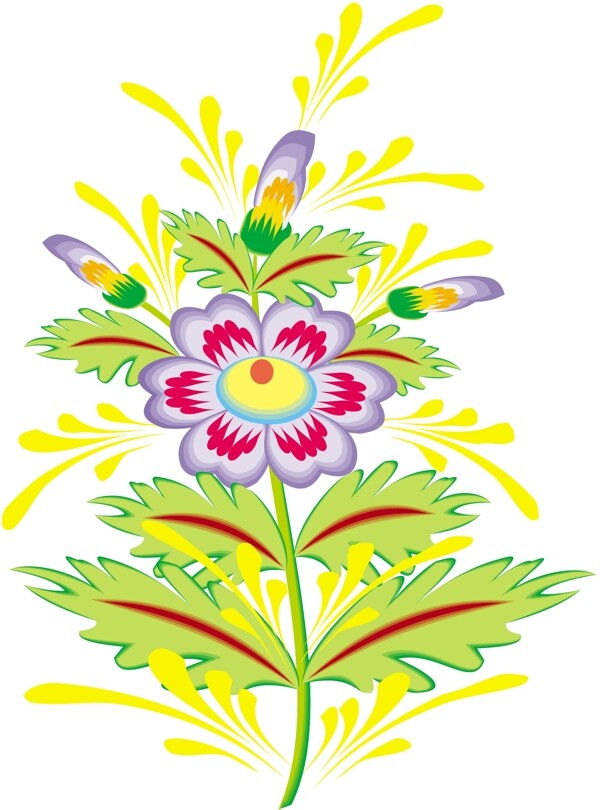 花朵花草鮮花矢量EPS格式0077