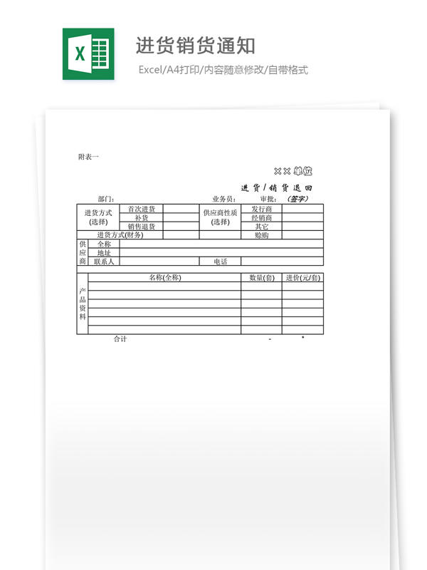 進(jìn)貨銷貨通知