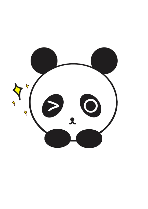 小清新动物手绘可爱熊猫png