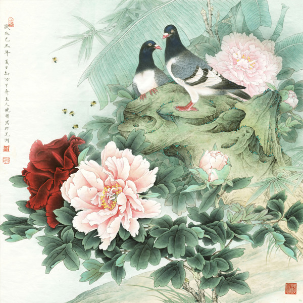 鴿贊牡丹春