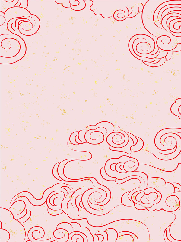 红色复古中国风云纹海报背景设计