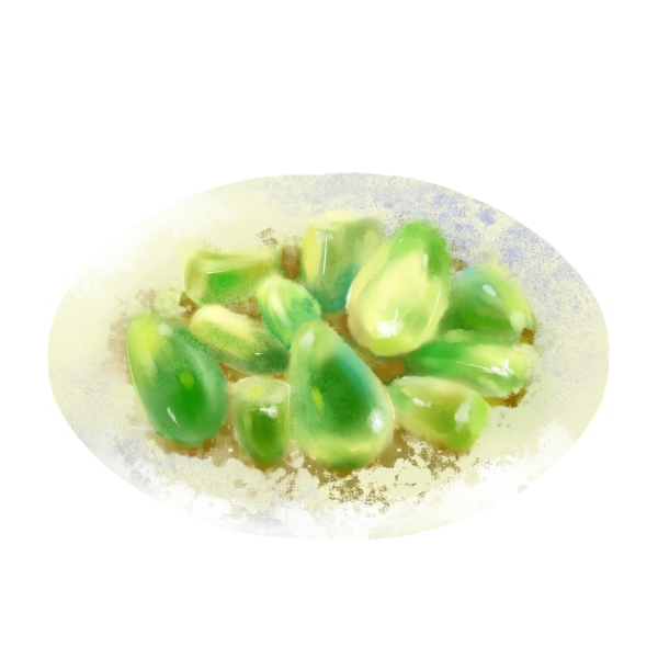 綠色的臘八蒜插畫
