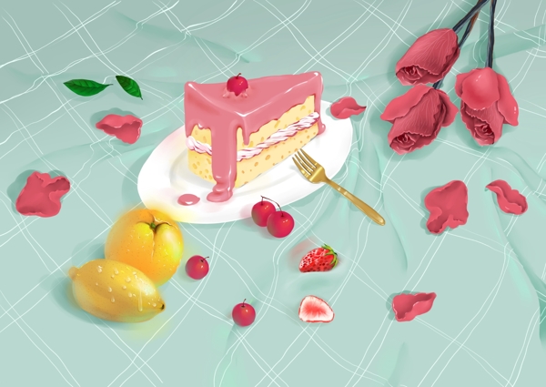 细腻写实美食花卉