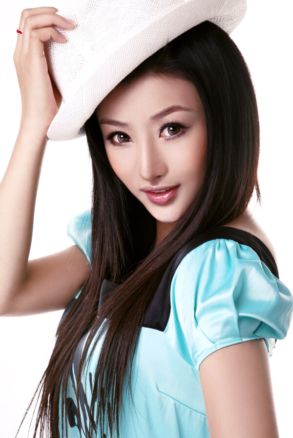 戴帽子的美女圖片