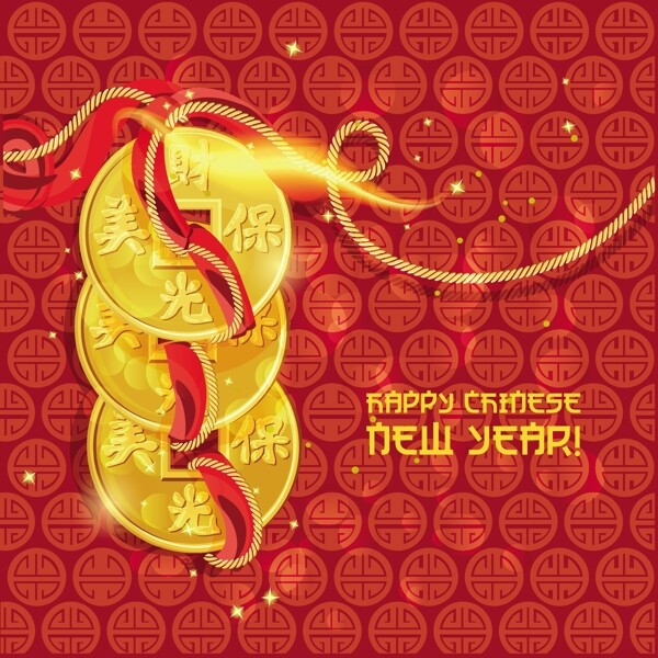 铜币新年背景