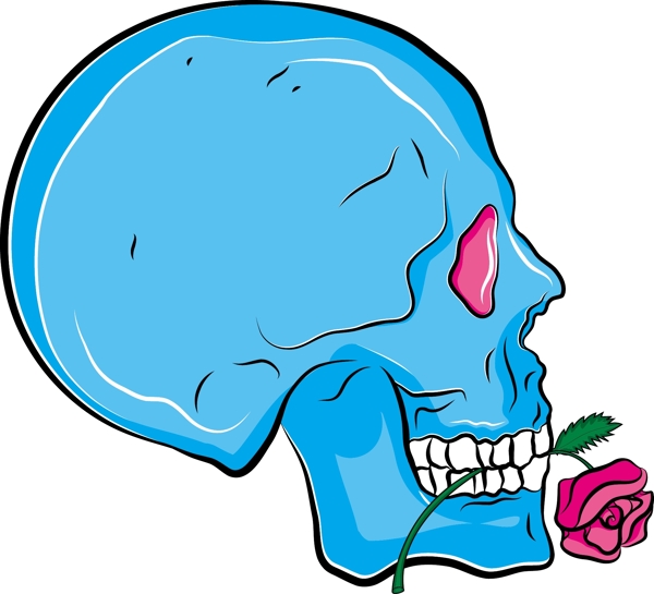與花骷髏矢量元素