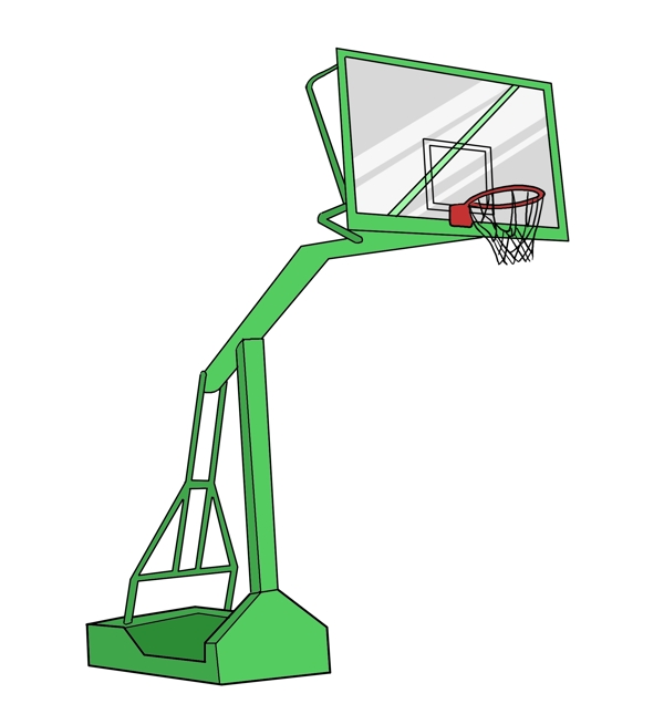 篮球框子卡通插画