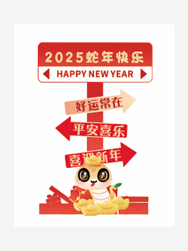 2025蛇年快乐喜迎新年路牌