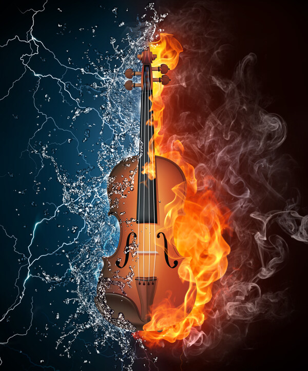 水火中的小提琴图片