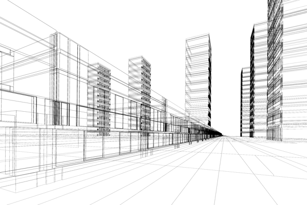 城市建筑线条图图片