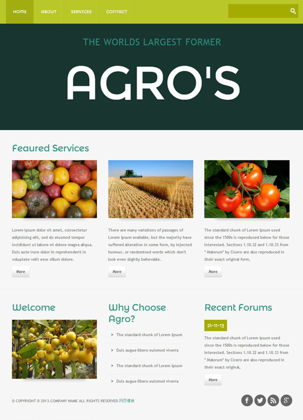 农业种植企业网站模板