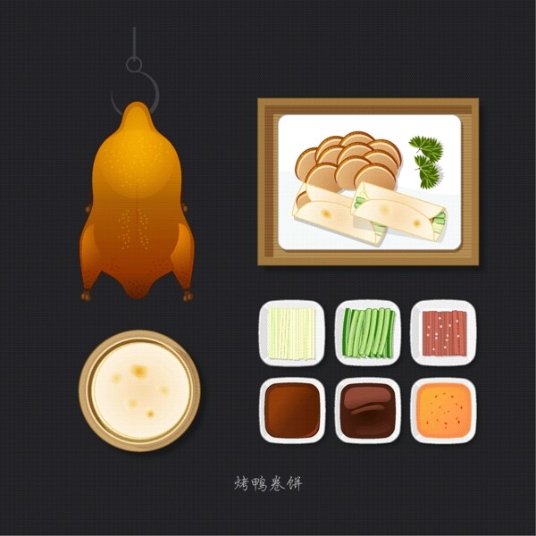 食物矢量图烤鸭