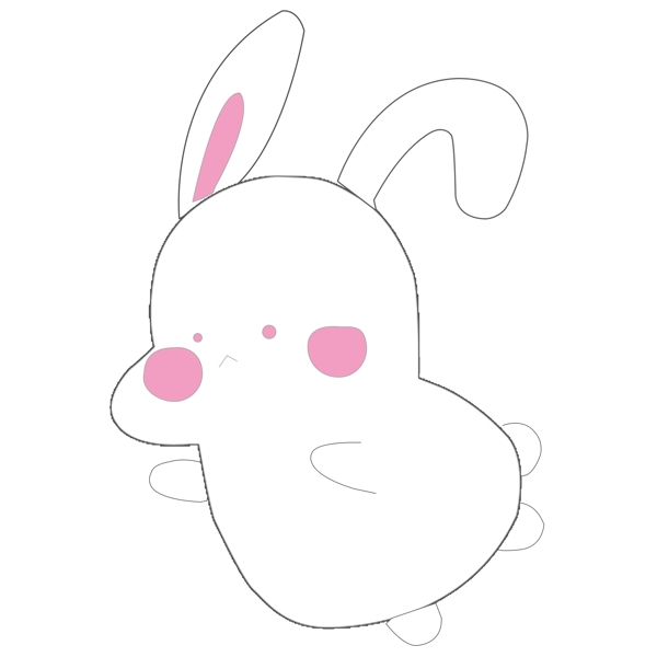 白色兔子可爱卡通中秋节