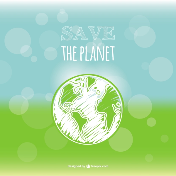 拯救地球卡与地球和背景虚化效果