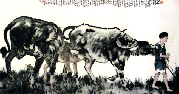 国画牧童与牛