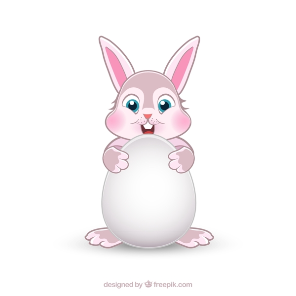 卡通彩蛋兔子图片