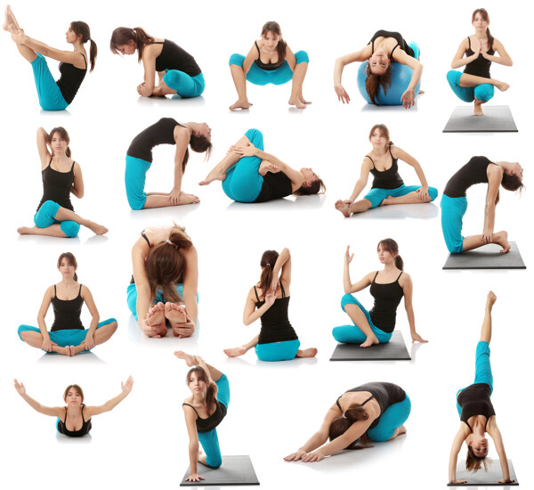 练瑜珈的健康美女图片