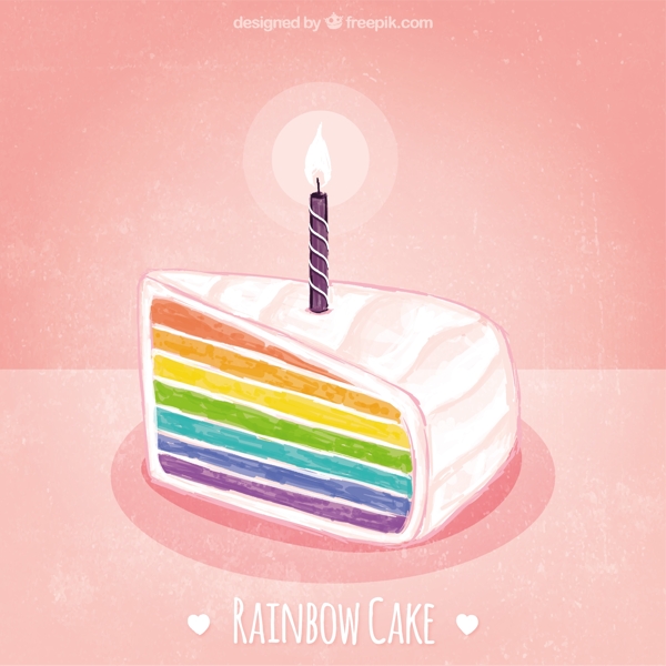 水彩彩虹蛋糕