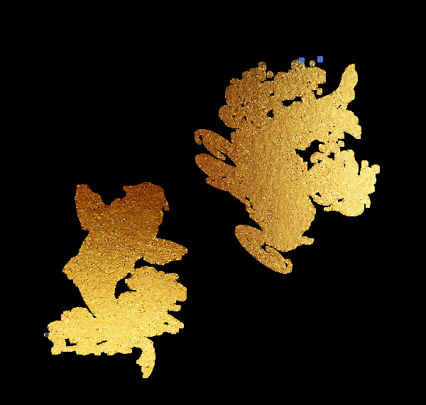手绘质感金色锦鲤装饰素材